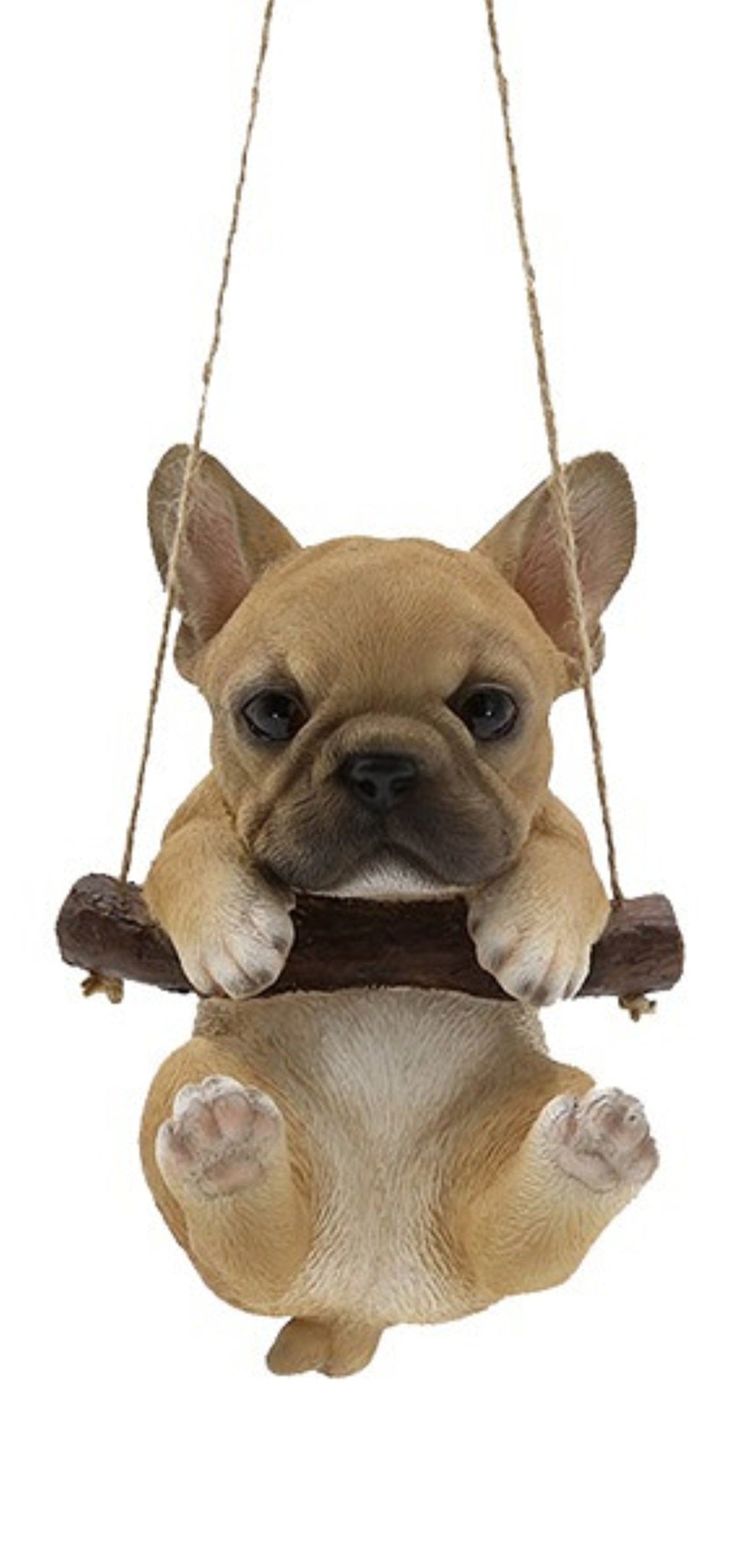 Fransk Bulldog Hvalp Gynge 12cm | Frenchie Havedekoration Vejrbestandig